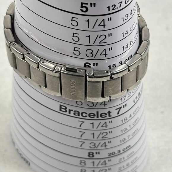 Fossil Watch Womens 40mm Pave Bezel Carissa Day Date Silver Tone New Battery - Picture 11 of 11